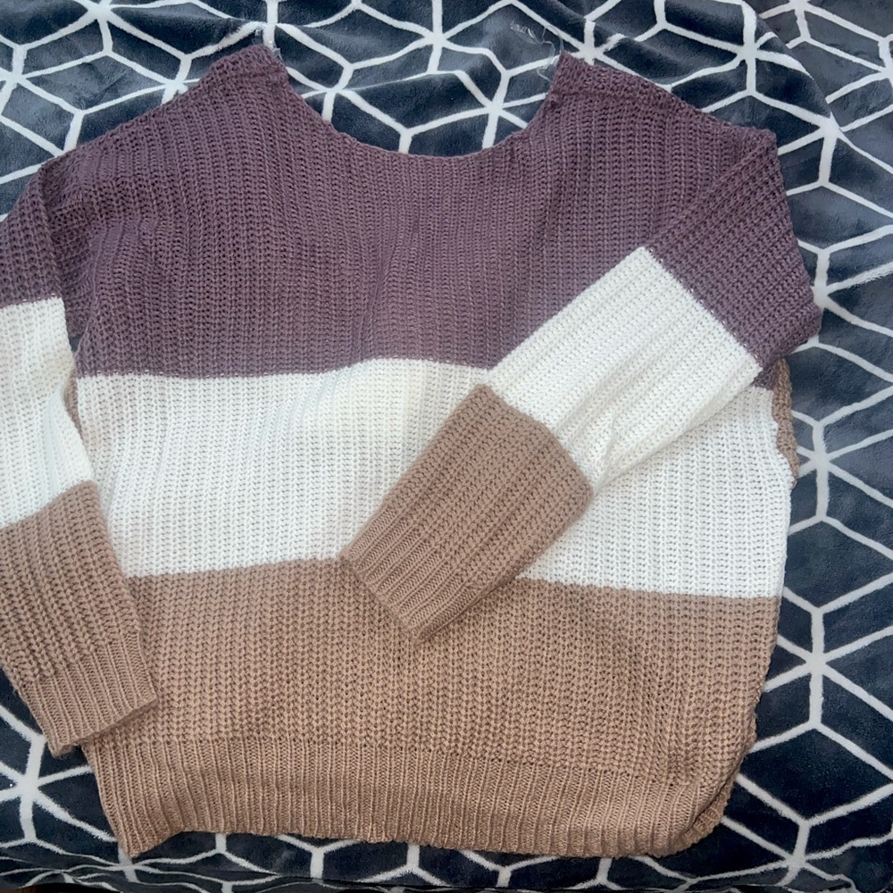 Knitted colorful sweater